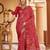 Red bandhani zari silk saree and contrast blouse