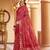 Red bandhani zari silk saree and contrast blouse