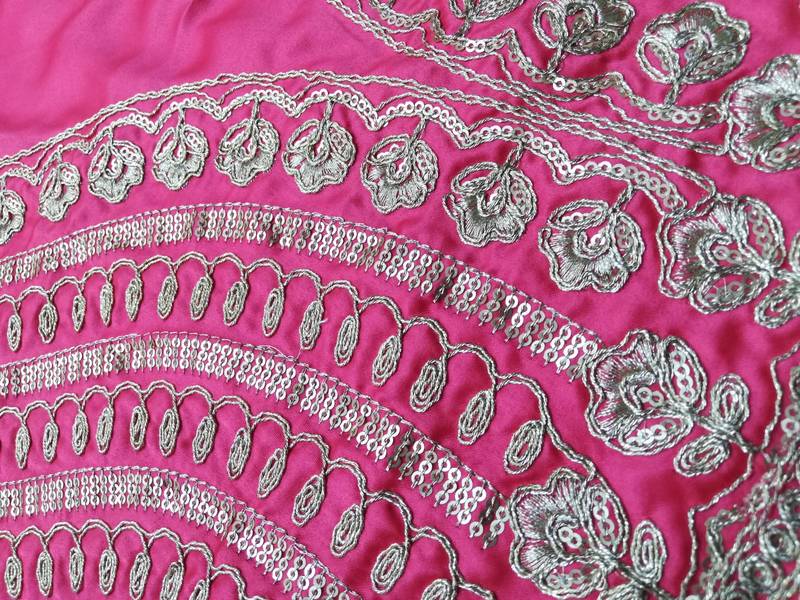 Meghalya Art Silk Thread Embroidered Hot Pink Bridal Lehenga Choli