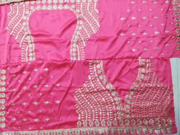 Meghalya Art Silk Thread Embroidered Hot Pink Bridal Lehenga Choli 9