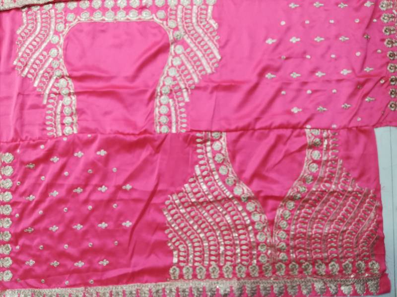 Meghalya Art Silk Thread Embroidered Hot Pink Bridal Lehenga Choli