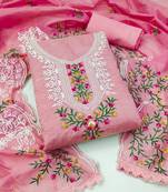 Women's pink unstitched embroidery modal silk dress material (rnx597pnk) (rnx597pnk)