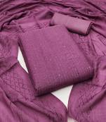 Women's levendor unstitched sequence work chanderi cotton dress material 