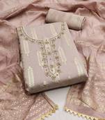 Women's light purple designer weaving banarasi jacquard dress material