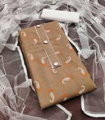 Women's brown designer print slub cotton dress material