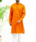 orange matka silk kurta