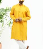 yellow matka silk  kurta