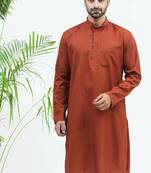rufous matka silk  kurta