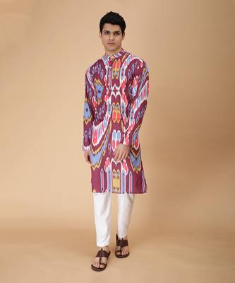 Merlot ikat kurta 1