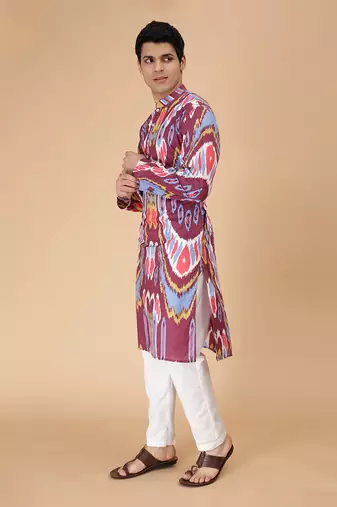 Merlot ikat kurta