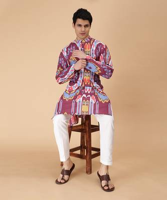 Merlot ikat kurta 3