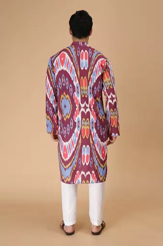 Merlot ikat kurta