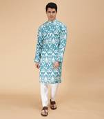 Teal ikat kurta