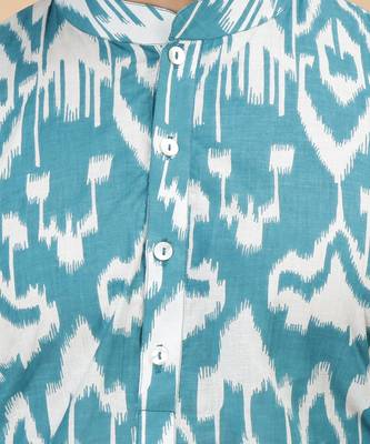 Teal ikat kurta 5