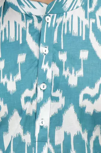 Teal ikat kurta