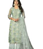 Women's multi sequence work pure organza dress material