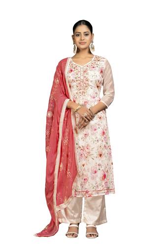 Women's multi unstitched designer print modal cotton dress material 