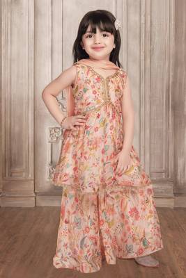Girls festive & party kurta, sharara and dupatta set 1