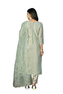 Women's grey heavy handwork work simmar cotton dress material 3