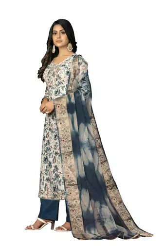 Women's multi handwork jam cotton dress material