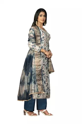 Women's multi handwork jam cotton dress material