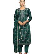 Women's rama green unstitched digital print modal cotton jacquard dress material 