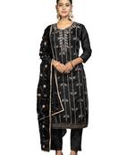 Women's black unstitched digital print modal cotton jacquard dress material 