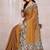 Dark Mustard Chiffon Solid/Leaf Printed Saree With Unstitched Blouse Piece