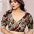Dark Mustard Chiffon Solid/Leaf Printed Saree With Unstitched Blouse Piece