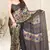 Beige Chiffon Kalamkari/Floral Printed Saree With Unstitched Blouse Piece