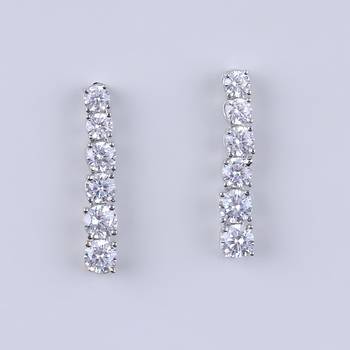 Brass cubic zirconia sparkling american diamonds necklace and earrings set 4