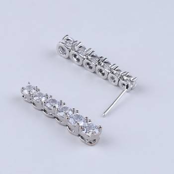 Brass cubic zirconia sparkling american diamonds necklace and earrings set 5