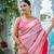 Pink soft Faux kanjivaram silk saree with rich paithani pallu and contrast blouse