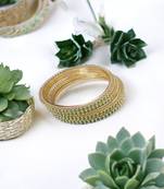Opal touch golden green extravaganza bangles set (pack of 4)