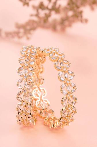Opal touch star gold plated bangles (pack of 2)