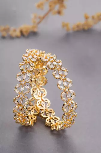 star gold plated bangles (pack of 2)
