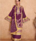 WINE CHINON EMBROIDERED SALWAR KAMEEZ