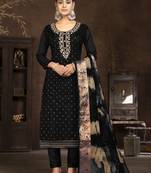 Black colour smart partywear modal butti fabric girlish suit