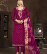 Burgundy colour smart partywear modal butti fabric girlish suit