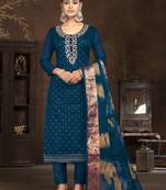 Blue colour smart partywear modal butti fabric girlish suit
