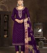 Purple colour smart partywear modal butti fabric girlish suit