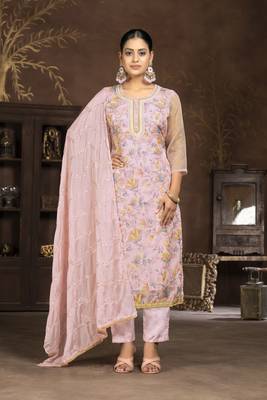 Pink colour ethnic suits for trendy party looks 1