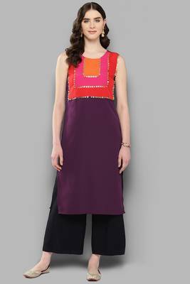 Girlish and stylish burgundy colour partywear solidpattern style 1