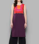 Girlish and stylish burgundy colour partywear solidpattern style