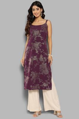 Girlish and stylish wine colour partywear floral printedpattern style 1