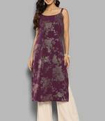 Girlish and stylish wine colour partywear floral printedpattern style
