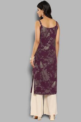 Girlish and stylish wine colour partywear floral printedpattern style 2