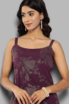 Girlish and stylish wine colour partywear floral printedpattern style 3