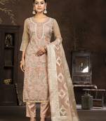 Peach colour ethnic suits for trendy party looks