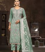 Green colour ethnic suits for trendy party looks